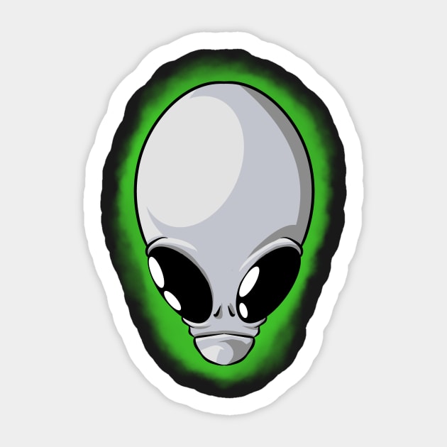 Alien Grey Sticker by richardsimpsonart